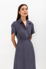 AINE PATCH POCKET TEXTURED MIDI DRESS