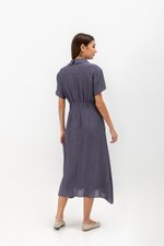 AINE PATCH POCKET TEXTURED MIDI DRESS