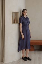 AINE PATCH POCKET TEXTURED MIDI DRESS