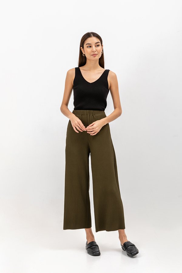 SALOME PLEATED ELASTIC PANTS