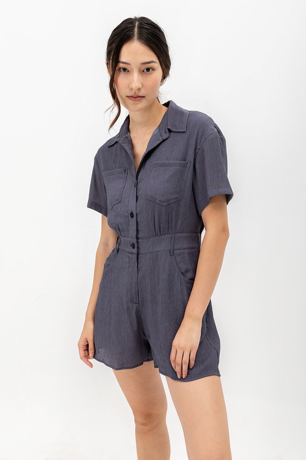 NEENA BUTTONDOWN SHIRT ROMPER NEENA BUTTONDOWN SHIRT ROMPER
