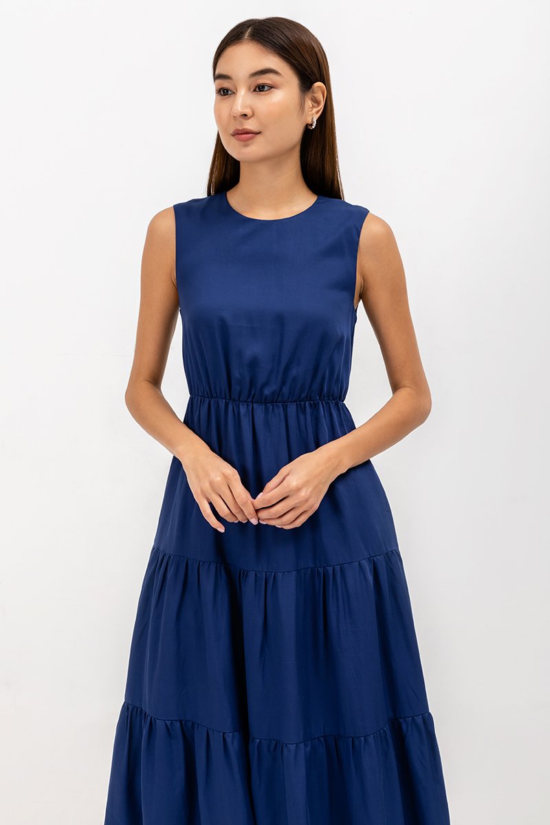 CECILIO TIERED TENCEL DRESS