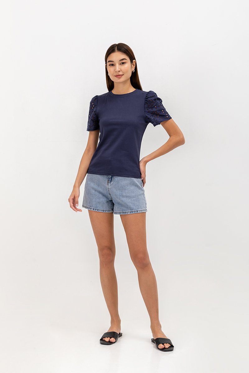 KIRU EYELET SLEEVE TOP