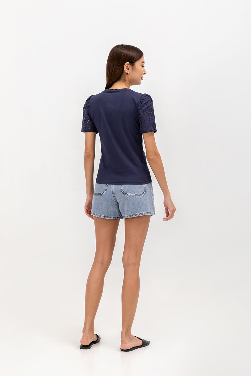 KIRU EYELET SLEEVE TOP
