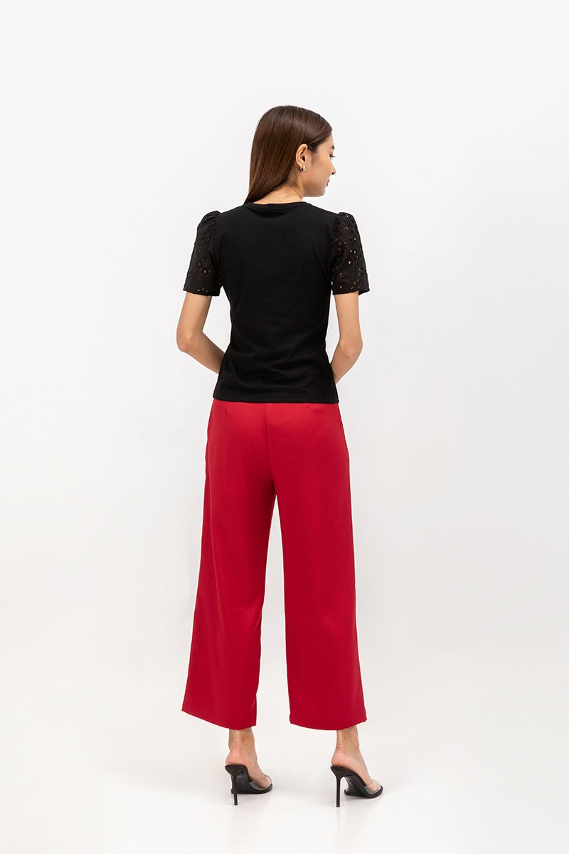 KIRU EYELET SLEEVE TOP