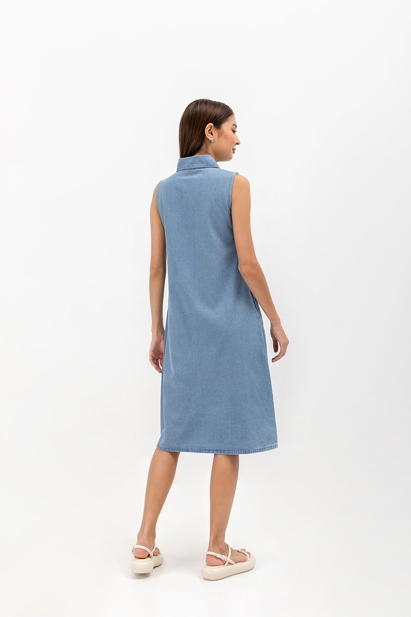 VERENA BUTTONDOWN DENIM MIDI SHIRT DRESS
