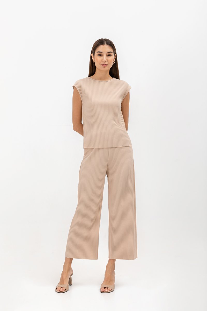 SALOME PLEATED ELASTIC PANTS
