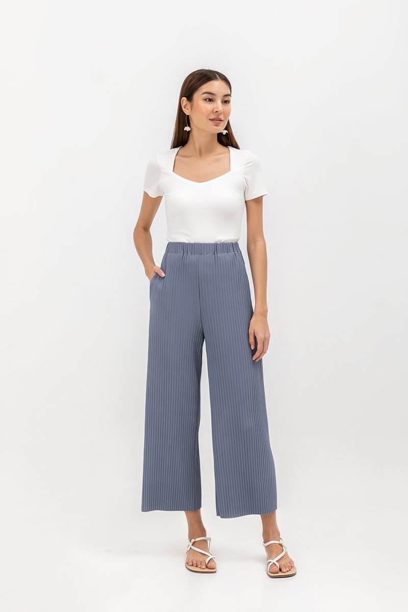 SALOME PLEATED ELASTIC PANTS