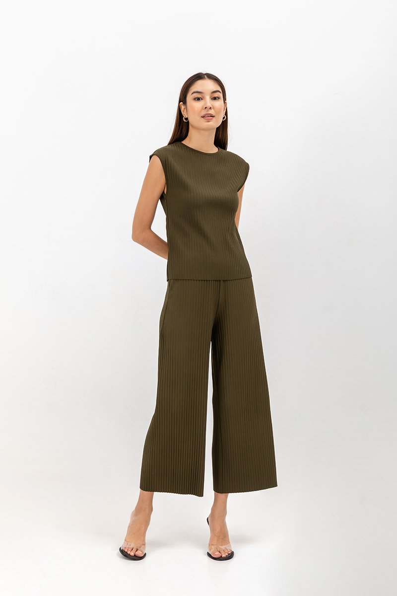 SALOME PLEATED ELASTIC PANTS