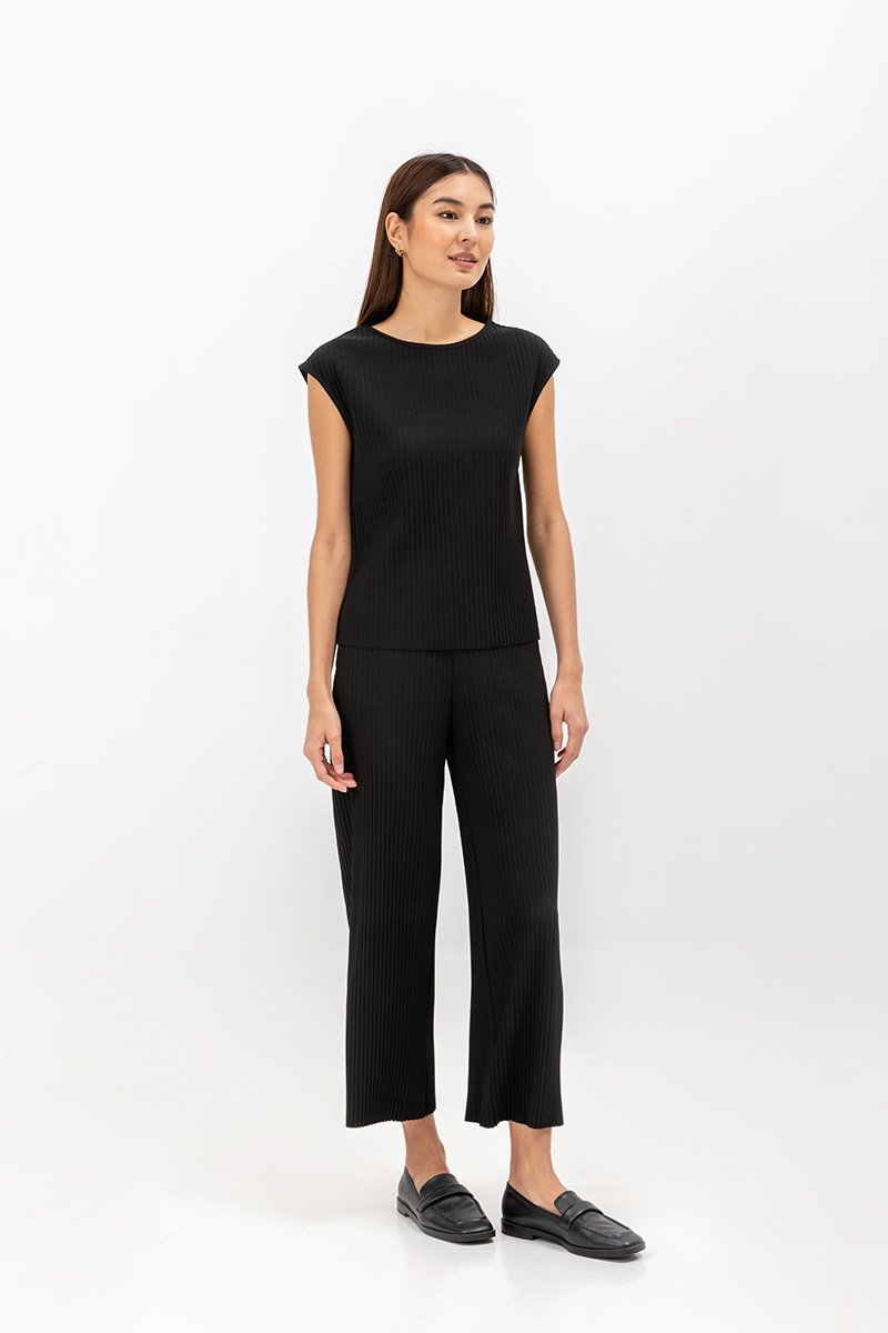 SALOME PLEATED ELASTIC PANTS