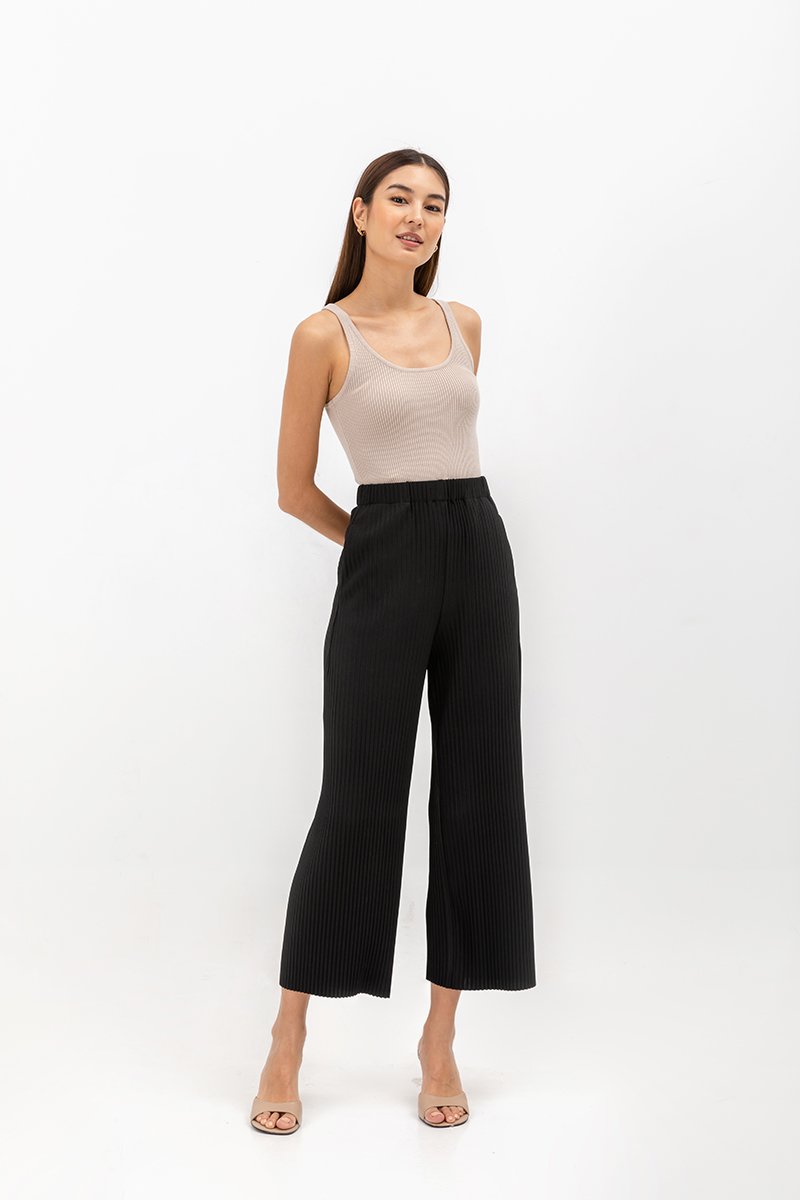 SALOME PLEATED ELASTIC PANTS