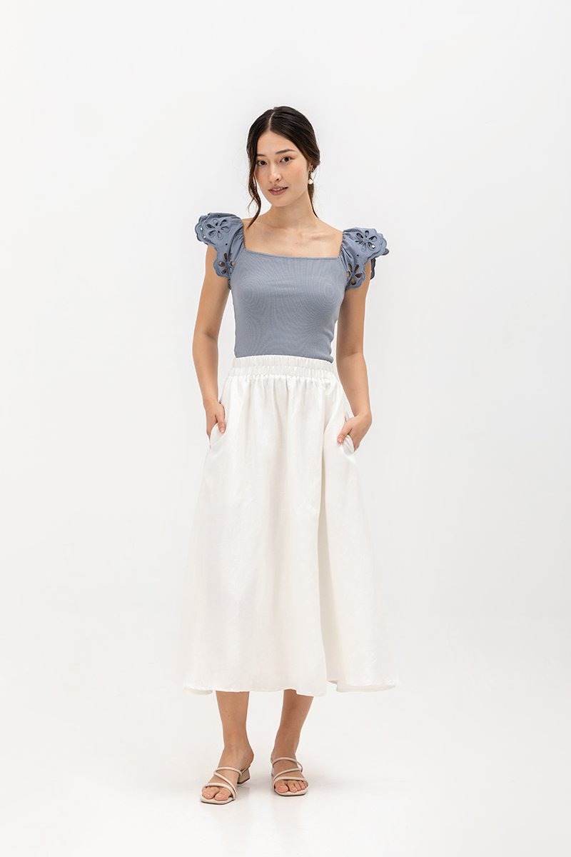 FERINA EYELET SLEEVE TOP