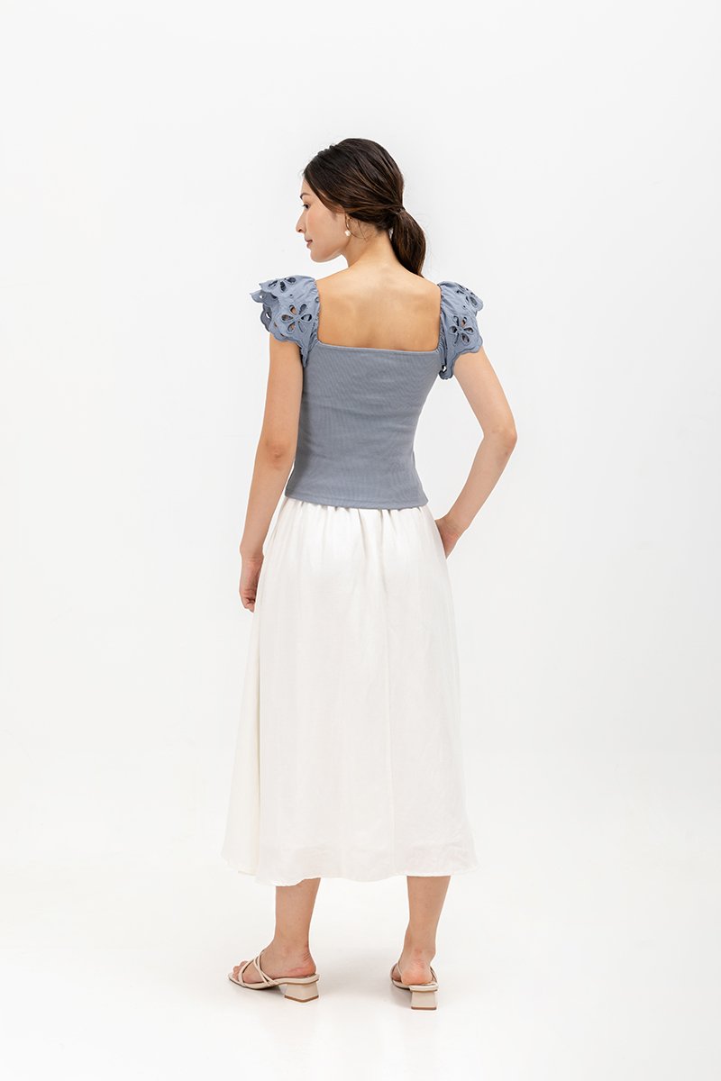 FERINA EYELET SLEEVE TOP