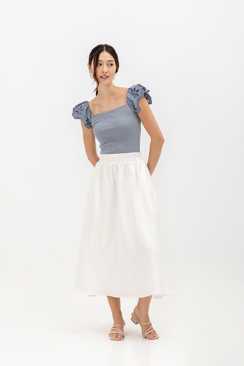 FERINA EYELET SLEEVE TOP