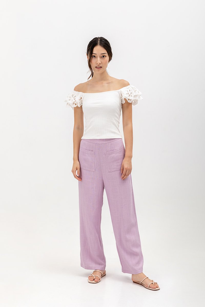 FERINA EYELET SLEEVE TOP