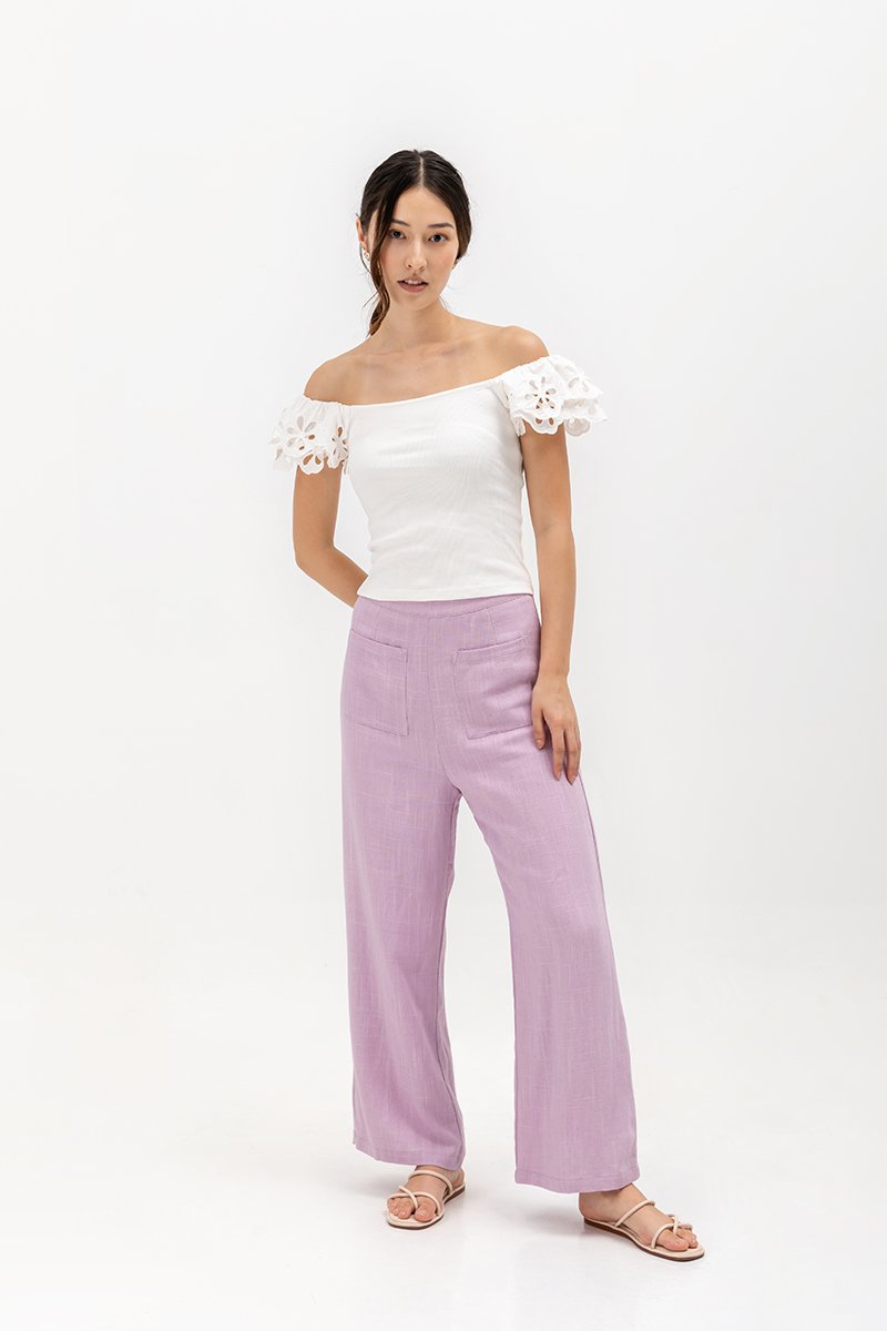 FERINA EYELET SLEEVE TOP