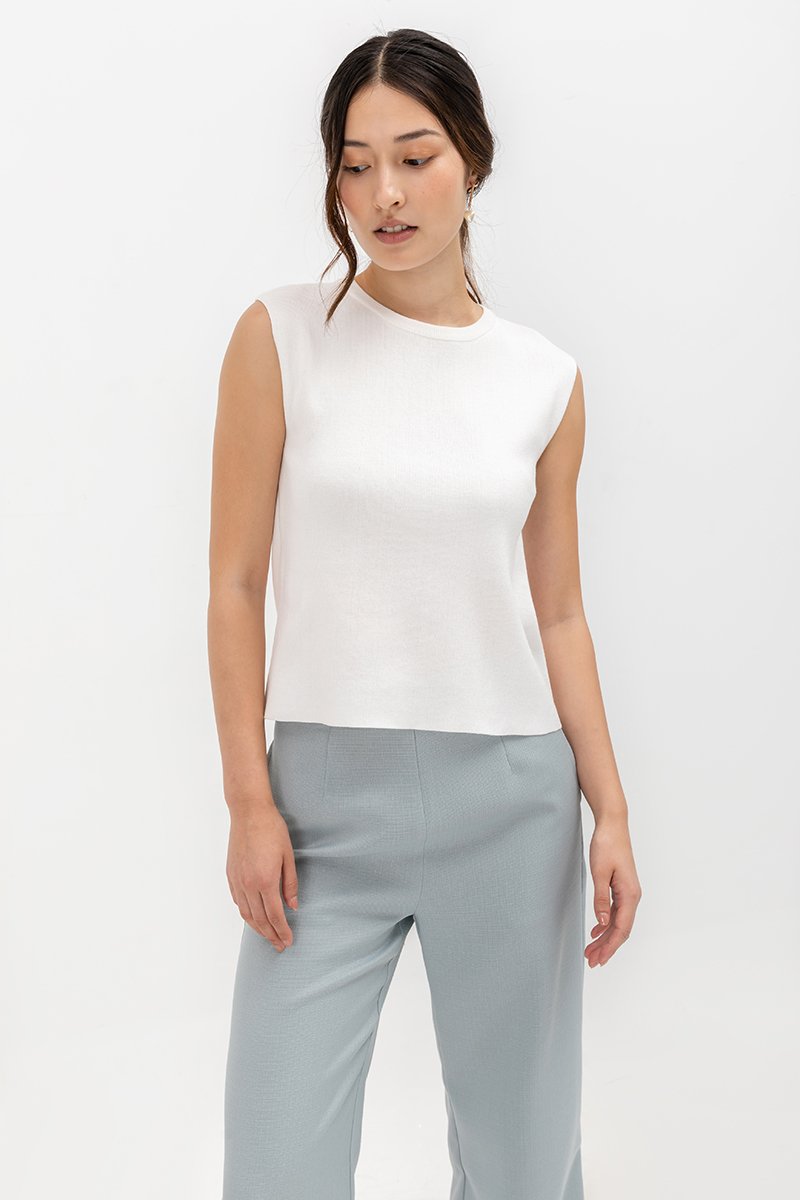 CARMINIA BACK KEYHOLE KNIT TOP CARMINIA BACK KEYHOLE KNIT TOP