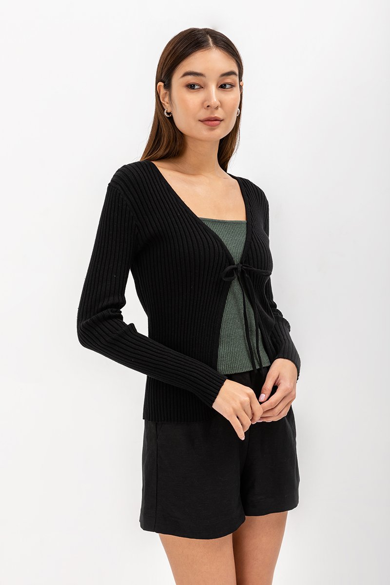VIKI RIBBON TIE CARDIGAN