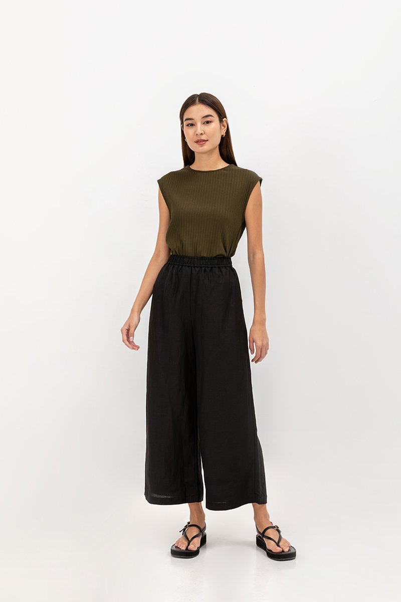 HENRY LINEN ELASTIC PANTS