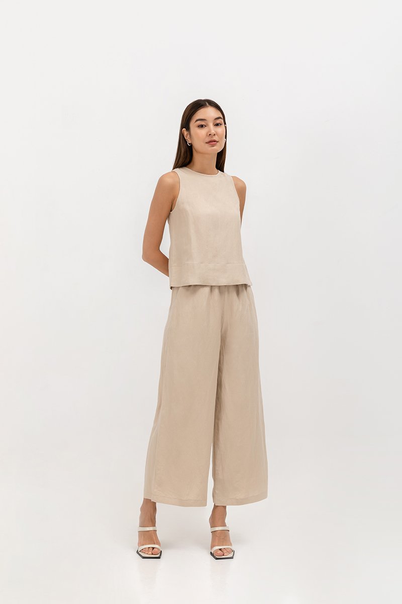 HENRY LINEN ELASTIC PANTS