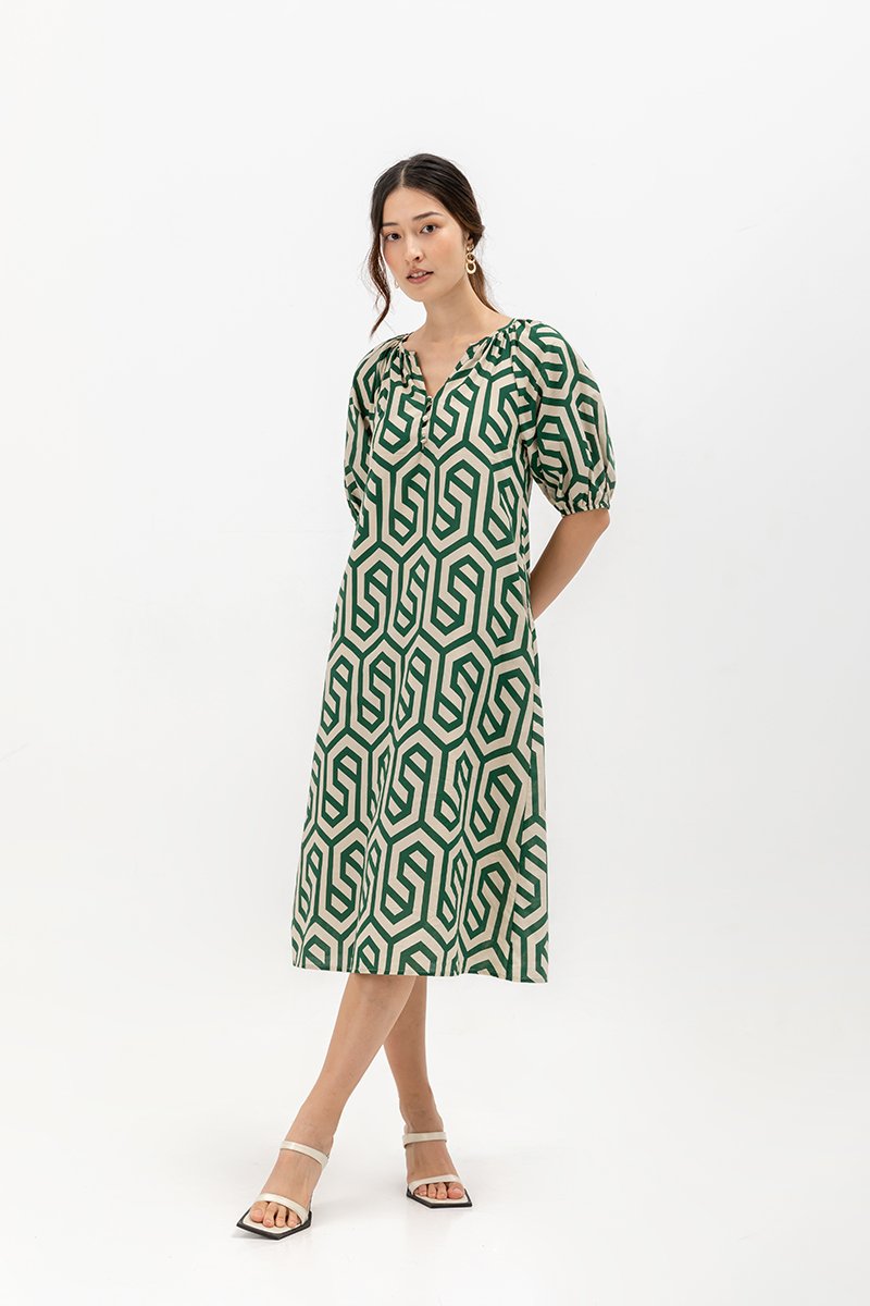 BETSY GEOMETRIC PRINT DRESS