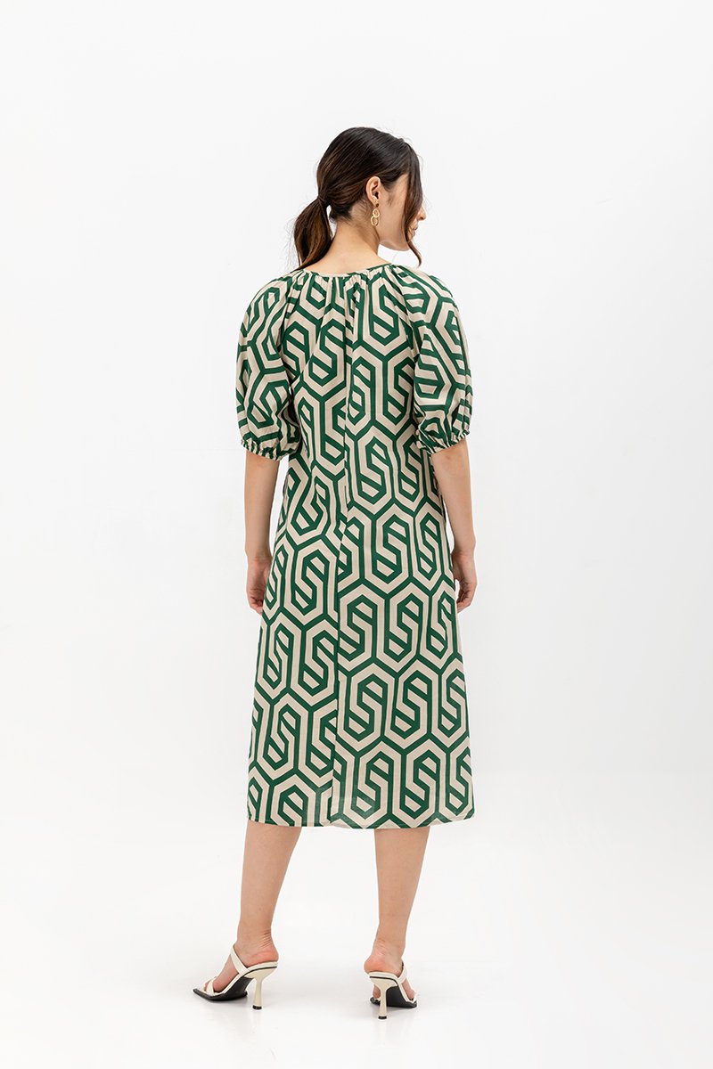 BETSY GEOMETRIC PRINT DRESS