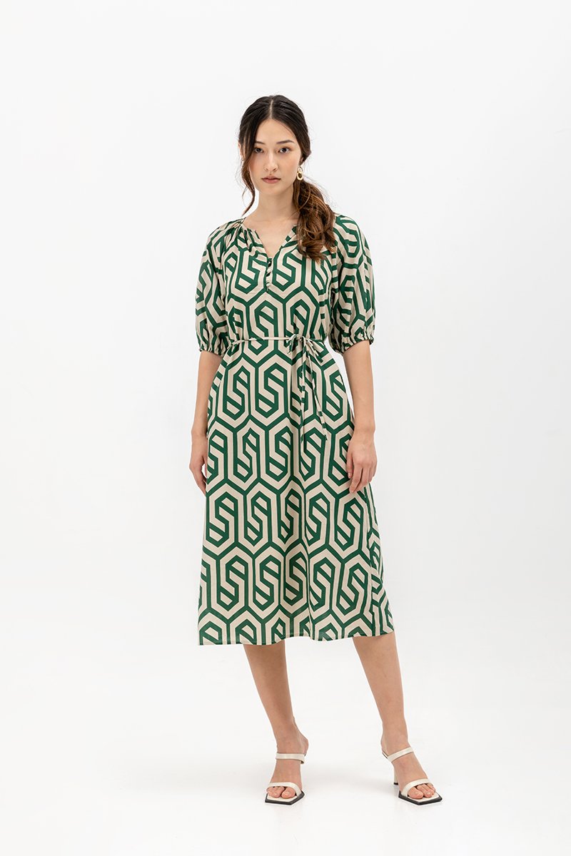 BETSY GEOMETRIC PRINT DRESS