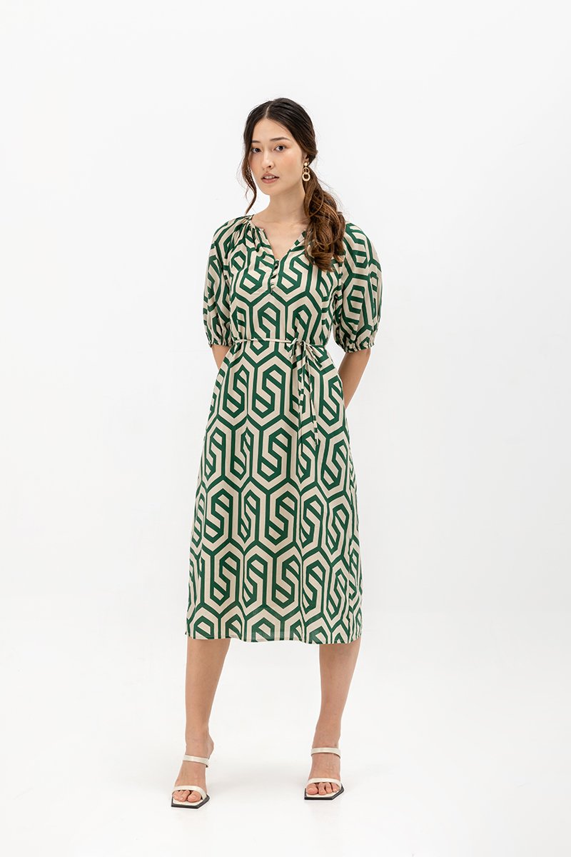 BETSY GEOMETRIC PRINT DRESS