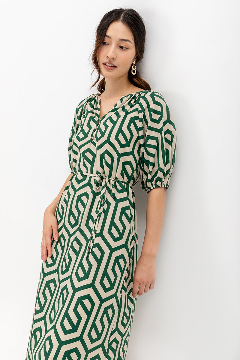 BETSY GEOMETRIC PRINT DRESS