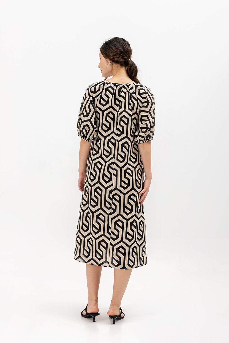 BETSY GEOMETRIC PRINT DRESS