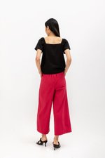 NEVYA LACE TRIM LINEN TOP