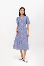 SYLVANA TIERED STRIPED DRESS