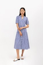 SYLVANA TIERED STRIPED DRESS