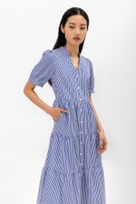 SYLVANA TIERED STRIPED DRESS