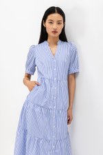 SYLVANA TIERED STRIPED DRESS