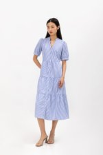 SYLVANA TIERED STRIPED DRESS