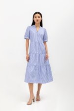SYLVANA TIERED STRIPED DRESS