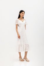 KEILANA FLUTTER SLEEVE EYELET DRESS KEILANA FLUTTER SLEEVE EYELET DRESS