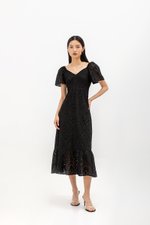 KEILANA FLUTTER SLEEVE EYELET DRESS KEILANA FLUTTER SLEEVE EYELET DRESS