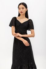 KEILANA FLUTTER SLEEVE EYELET DRESS KEILANA FLUTTER SLEEVE EYELET DRESS