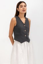 SASKIA CONTRAST BUTTON VEST