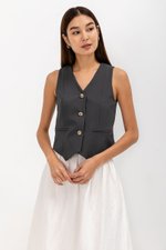 SASKIA CONTRAST BUTTON VEST