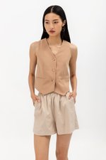 SASKIA CONTRAST BUTTON VEST