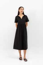 JANICA NOTCHED COLLAR DRESS