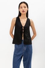 DWYN REVERSIBLE RIBBON TIE TOP