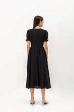 LAREINA TEXTURED V NECK MIDI DRESS LAREINA TEXTURED V NECK MIDI DRESS