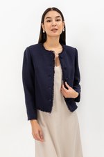 ISEUL RAW HEM TWEED BLAZER
