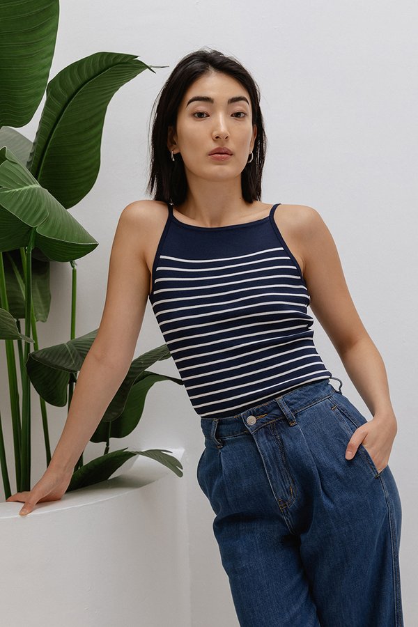 CARLOTTA STRIPED KNIT TOP CARLOTTA STRIPED KNIT TOP