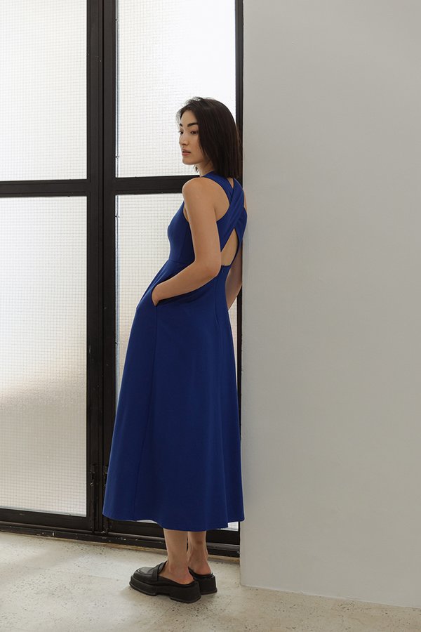 KISHA CROSSBACK JERSEY DRESS