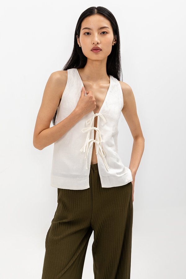 DWYN REVERSIBLE RIBBON TIE TOP